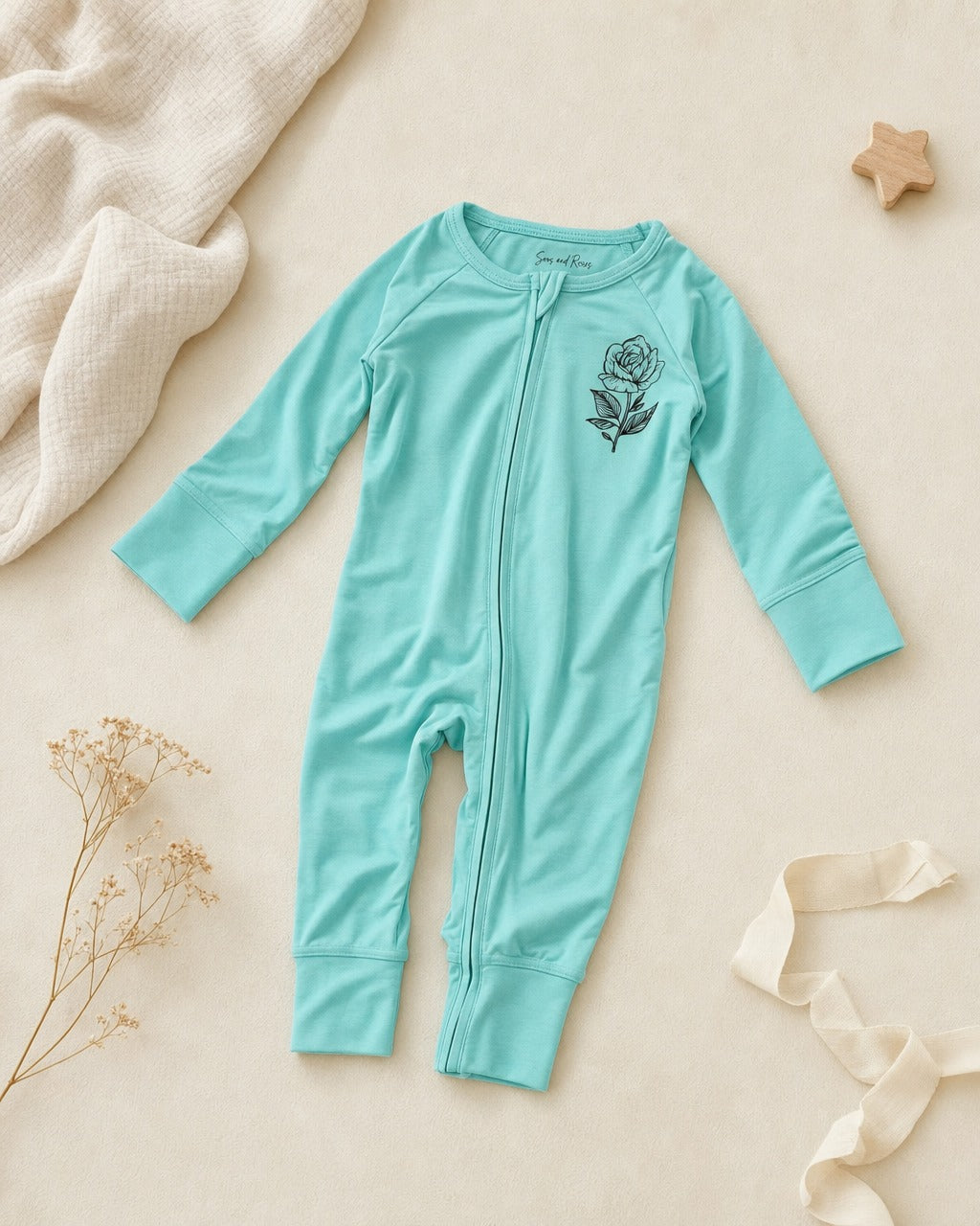 Seafoam Bamboo Sleepsuit