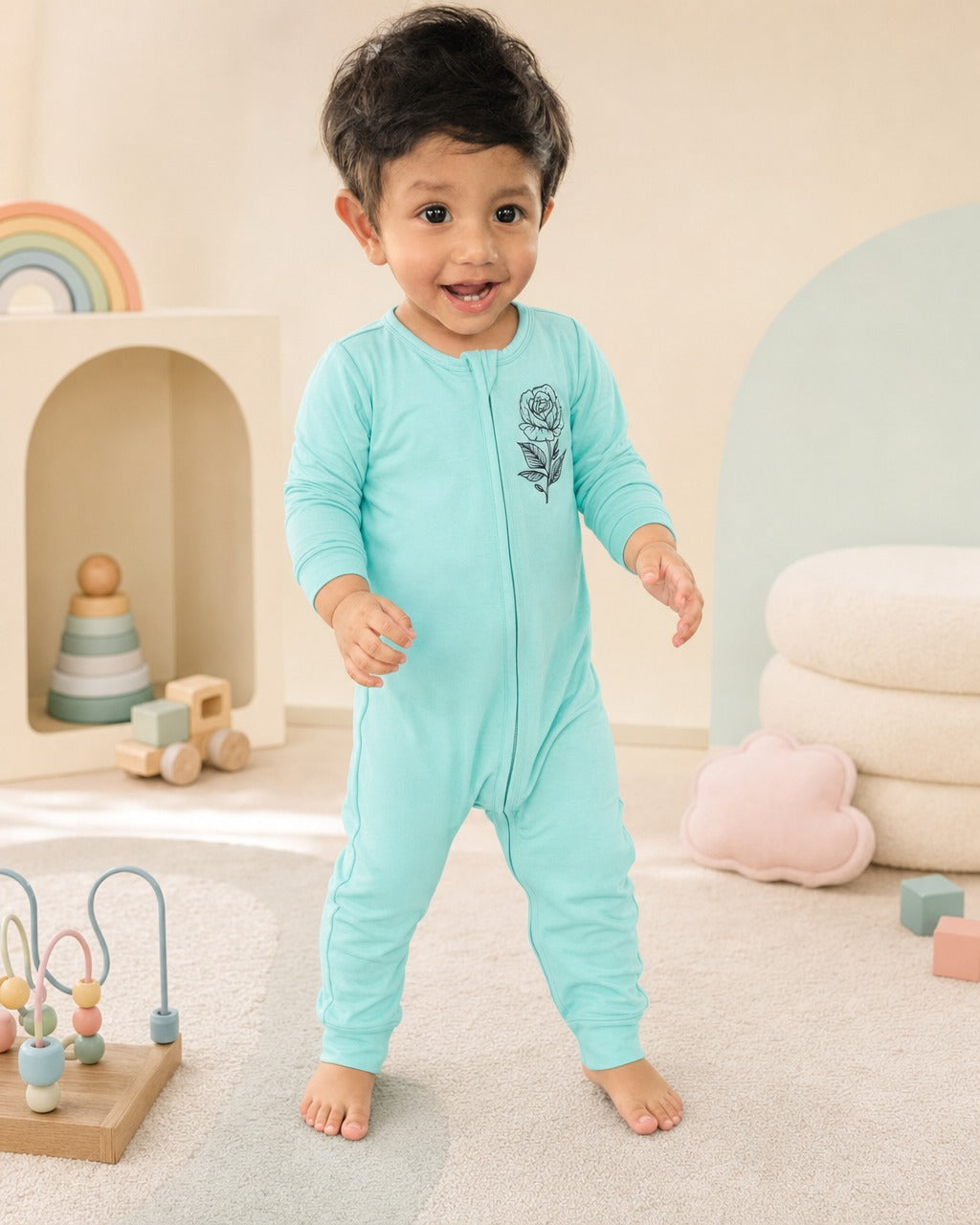 Seafoam Bamboo Sleepsuit